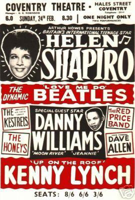 Poster with Helen Shapiro as No1 and the Beatles as No. 2.